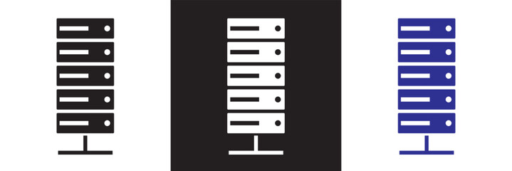 Data center icon. Containing cloud computing, computer, internet, server, security, hosting, information technology icon. isolated on white and black background. vector illustration. EPS 10