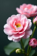 Obraz premium Delicate pink & white ranunculus blossoms, close-up , plant, soft, garden