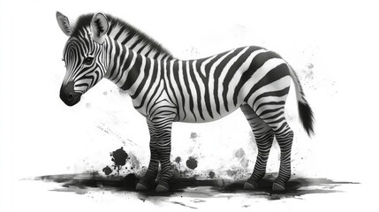 Zebra in Black and White with Striking Stripes and Habitat