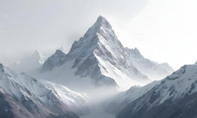 Fototapeta premium Snowy Swiss Alps Landscape with Majestic Mountain Peaks and Glacier View, High Quality Wallpaper Design, Generative Ai
