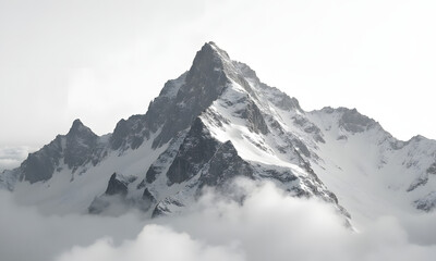 Obraz premium A panoramic view of snow-covered mountains and icy peaks in the Swiss Alps with a clear sky and a winter landscape, High Quality Wallpaper Design, Generative Ai