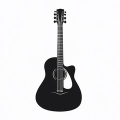 Obraz premium Silhouette of an acoustic guitar.