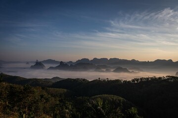 sunset in the mountains