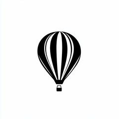 Fototapeta premium Simple black and white hot air balloon silhouette.