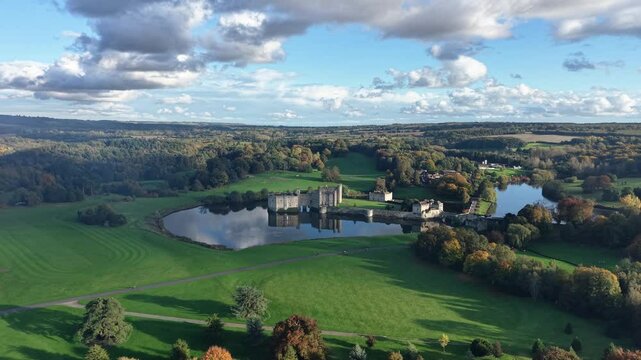 Aerial View Of Leeds Castle On Southeast Of Maidstone In Kent, England.