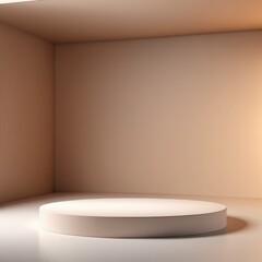 Empty studio, blank empty space room for showing, light brown white abstract gradient background, blur 3D render podium stage texture, studio table backdrops display product design 