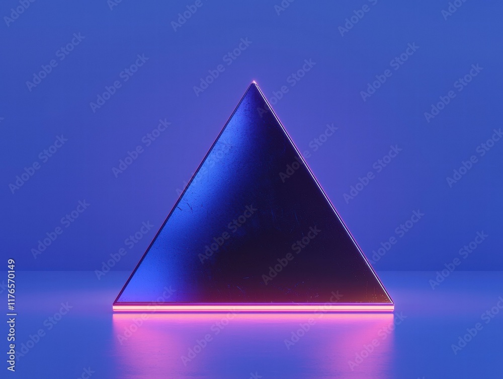 Wall mural illuminated triangular prism. ai.