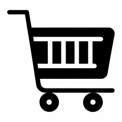 E-Commerce Cart Black Silhouette Vector