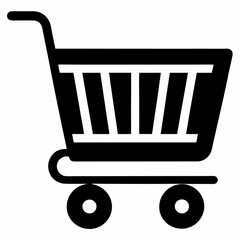 E-Commerce Cart Black Silhouette Vector