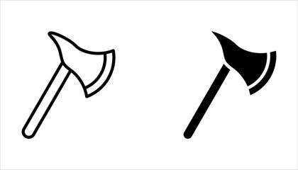 Axe icon vector set. Crossed axe logo design on white background