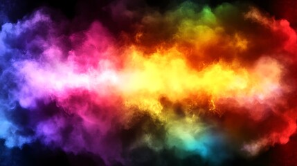 Vibrant Rainbow Colored Smoke Abstract Background