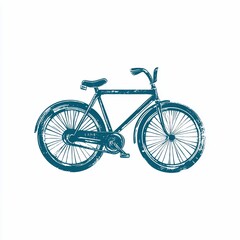 Fototapeta premium Vintage teal bicycle graphic design.