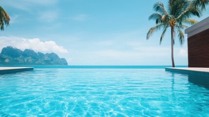 Fototapeta premium Discover the ultimate luxury escape as you immerse yourself in the breathtaking beauty of iconic landmarks and famous attractions Bask in the serenity of azure blue waters palm fringed beaches