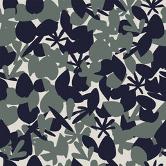 Floral Seamless Pattern. Abstract Leaves Ornament. Trendy Contemporary Floral Design Perfect for Fabric, Prints, Social Media, Textile, Invitations, Branding Design. Vector Illustration