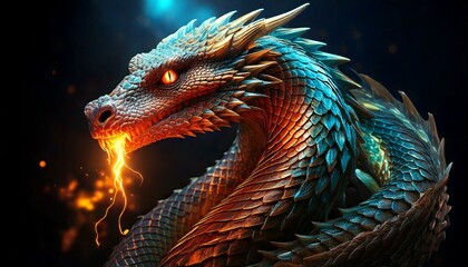 dragon fused into a hybrid mythical creature