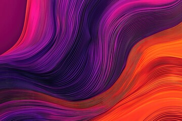Fototapeta premium A vibrant abstract design featuring flowing waves of purple, pink, and orange hues, creating a dynamic and energetic visual experience.