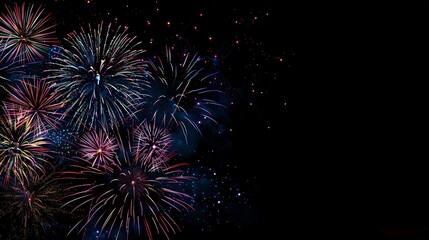Vibrant Fireworks Display Explosive and colorful fireworks in the night sky
