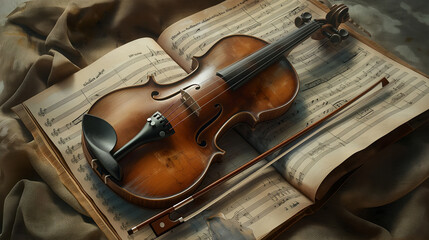 Elegant Violin and Bow