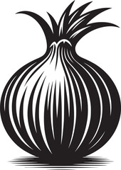 Onion vegetable silhouette vector illustration isolated on a white background