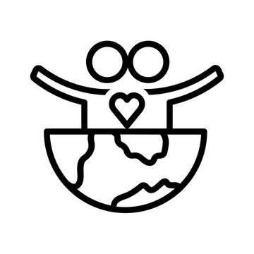 Vector black line icon for Social