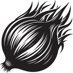 Onion vegetable silhouette vector illustration isolated on a white background