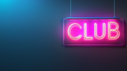 "CLUB" Retro Neon Sign on Trendy Background. AI Generative.