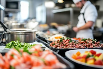 Obraz premium chef preparing meal