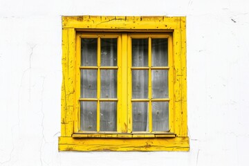 Tranquil silhouette of a yellow window reflecting serene nature