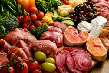 fruit with meat and vegetables