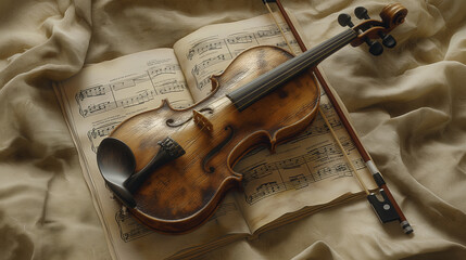 Elegant Violin and Bow