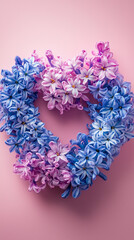 Obraz premium Heart Shaped Hyacinth Flowers Purple and Blue Blooms