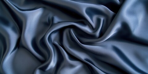 Obraz premium Black abstract background. Silk satin velvet fabric. Elegant luxury rich. Curtain drapery fold line wave flow.