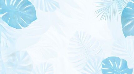 Light Blue Tropical Leaves Background Design