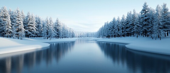 Serenity envelops icy winter mornings, with the world bathed in stillness, winter time, ice serenity