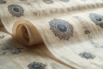 Fototapeta premium Ornate scroll, ancient script, detailed patterns.