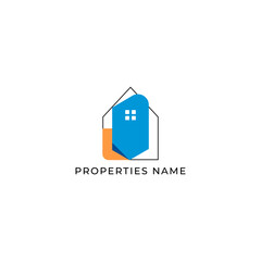 ILLUSTRATION COLORFUL HOME. BUILDING ARCHITECTURE SIMPLE MINIMALIST LOGO ICON DESIGN VECTOR. GOOD FOR REAL ESTATE, PROPERTY INSDUSTRY