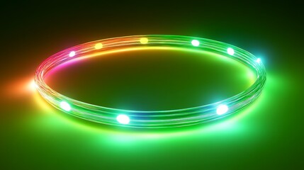 Vibrant glowing circular light fiber optic display