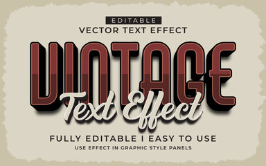 Obraz premium 3d editable vintage text effect typography style template