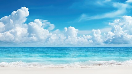Fototapeta premium Beautiful beach scene with turquoise water and clear skies