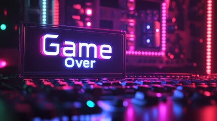 Obraz premium abstract Animation of game over text background.