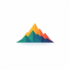 Abstract colorful mountain logo. Geometric shapes representing a mountain range with gradient colors.