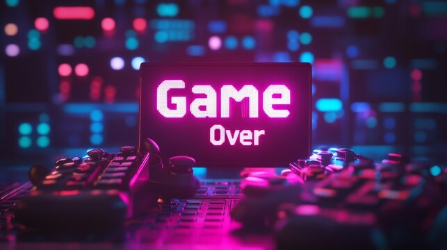 abstract Animation of game over text background.