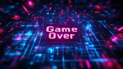 abstract Animation of game over text background.