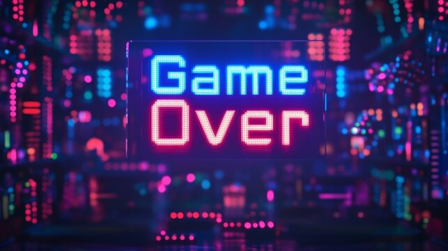 abstract Animation of game over text background.