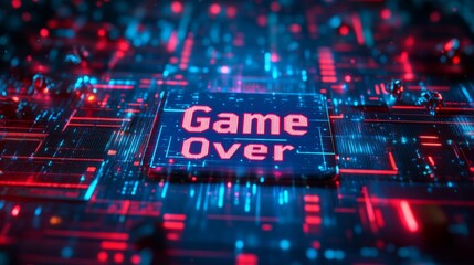 Obraz premium abstract Animation of game over text background.