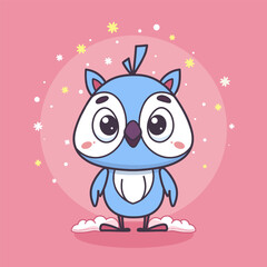 Owl cute children's cartoon illustration