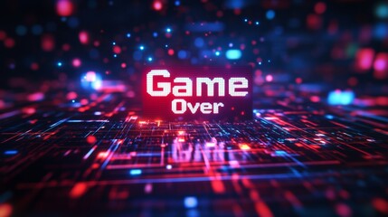abstract Animation of game over text background.