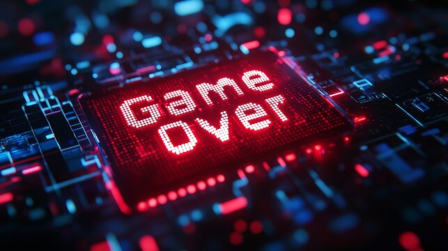 abstract Animation of game over text background.