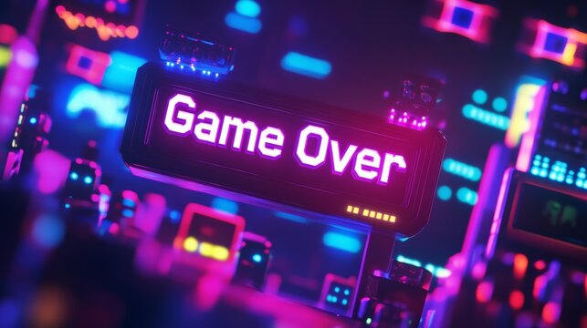 abstract Animation of game over text background.