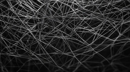 Obraz premium Abstract Digital Representation of Interconnected Data Streams Visualized in a Low Resolution with a Complex Network of Lines Against a Dark Background